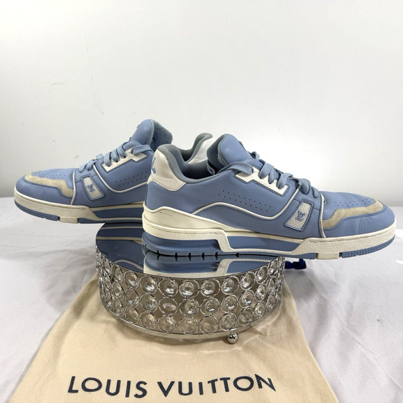 Louis Vuitton LV Trainer Sneakers by Virgil Abloh Baby Blue Size 9 US Authentic - Picture 5 of 10